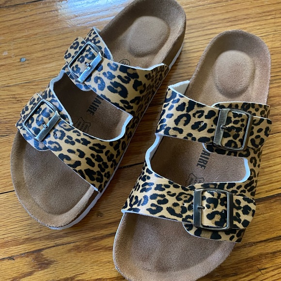 Cheetah Birkenstock-style sandals hardly worn - Picture 1 of 3